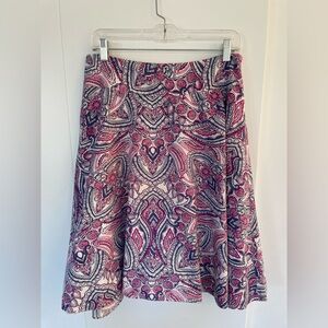 Talbots A-Line Skirt - Pink and Blue Paisley